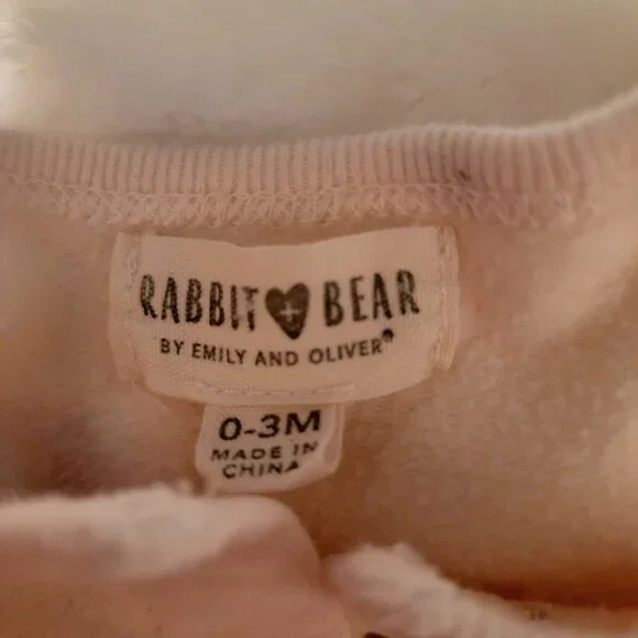 Rabbit Bear Organic Cotton One Piece 0-3 Months - Picture 2 of 5